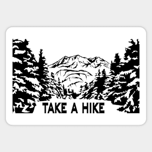 Take a Hike monochrome mountain landscape Sticker